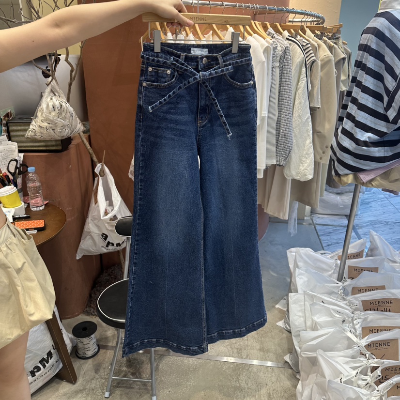 MIENNE韓國東大門直郵女士新款26春夏休閑熱賣牛仔褲喇叭MIENNE牛仔褲圖色1