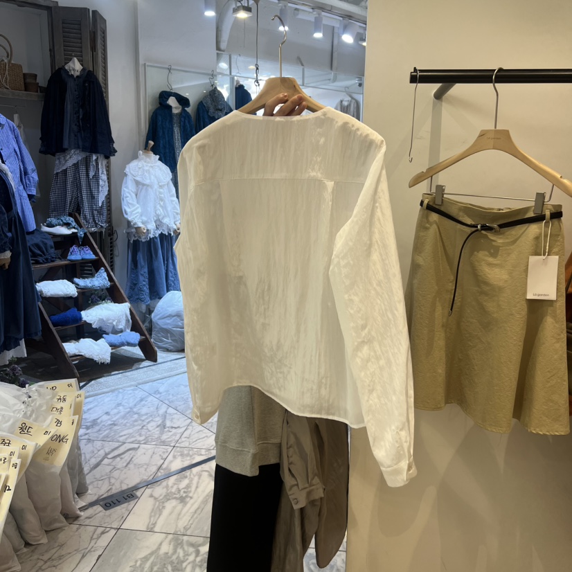 LOGARDEN東大門代購女士新款休閑熱賣26春夏時尚襯衫蕾絲衫LO GARDEN襯衫/蕾絲衫