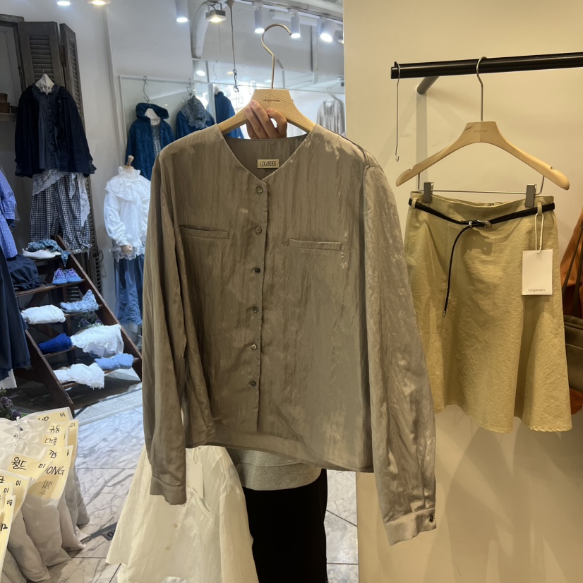 LOGARDEN東大門代購女士新款休閑熱賣26春夏時尚襯衫蕾絲衫LO GARDEN襯衫/蕾絲衫圖色2