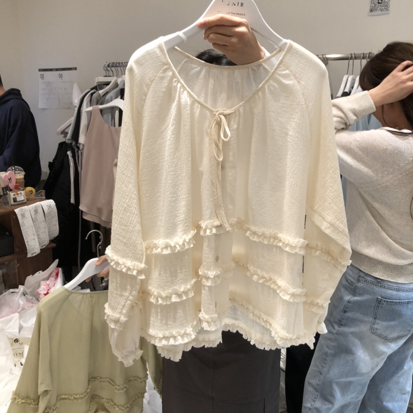 VENIR-a韓國東大門直郵女裝新品推薦休閑人氣襯衫蕾絲衫VENIR-a襯衫/蕾絲衫圖色2