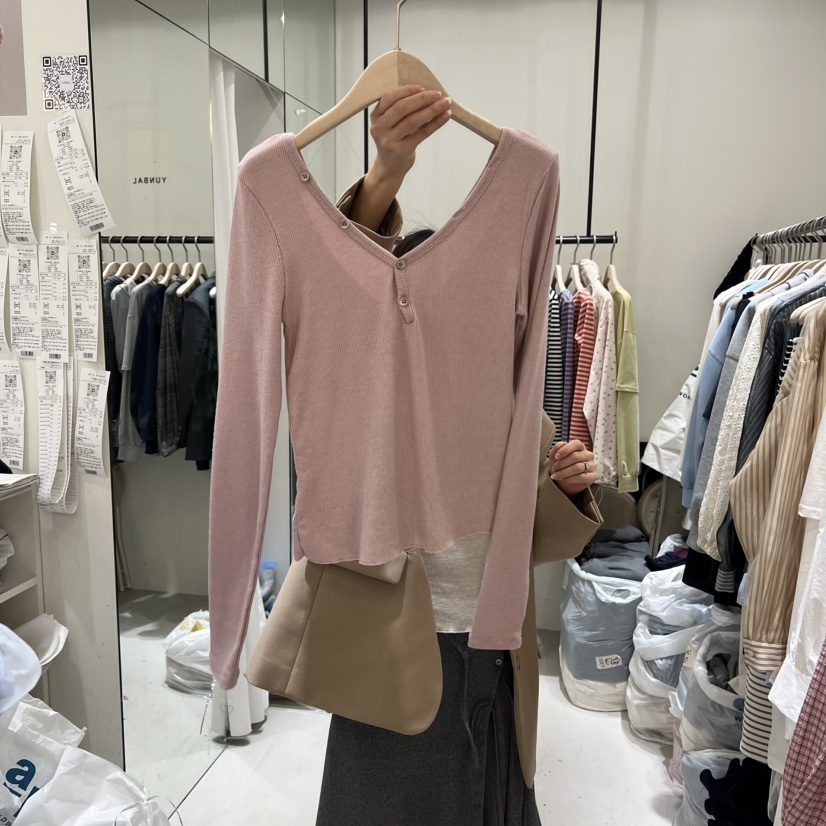 YUNBAL東大門實拍女裝新品26春夏時尚職業真品熱賣長袖T恤YUNBAL長袖T恤