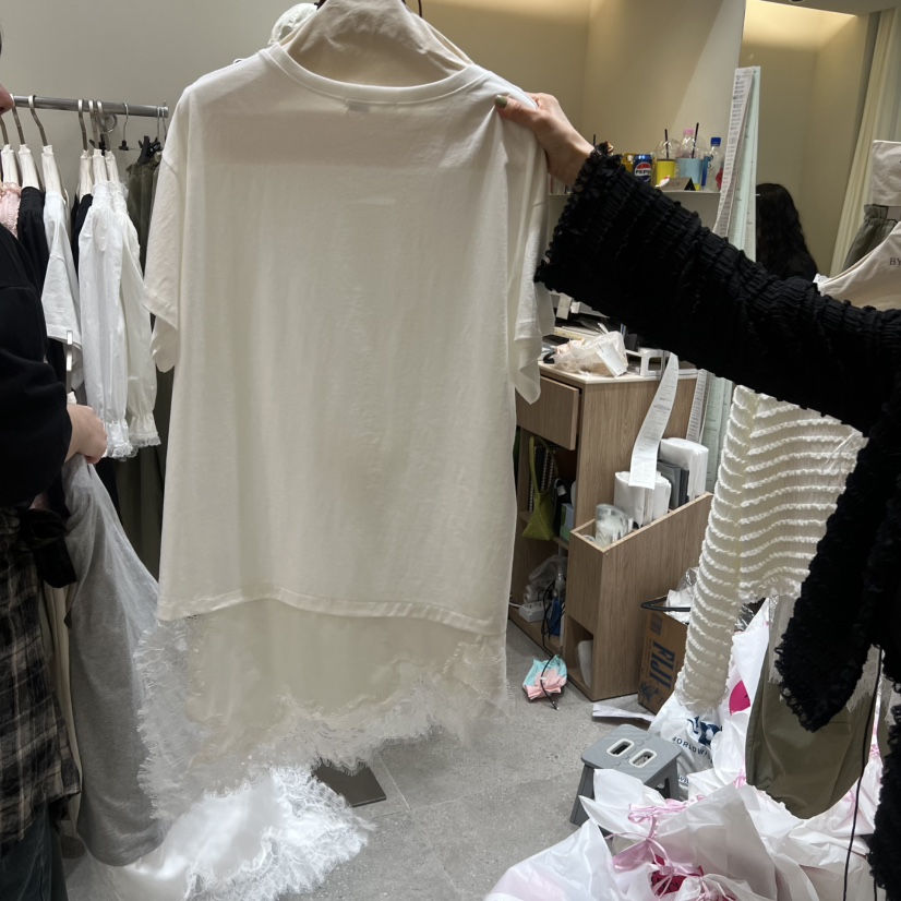 BY FLOW韓國直郵女士新品休閑真品時尚26春夏T恤不含包緞面BY FLOWT恤