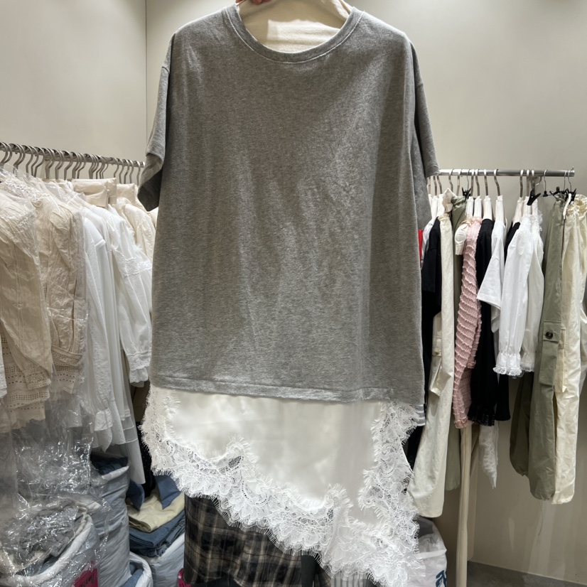 BY FLOW韓國直郵女士新品休閑真品時尚26春夏T恤不含包緞面BY FLOWT恤圖色2