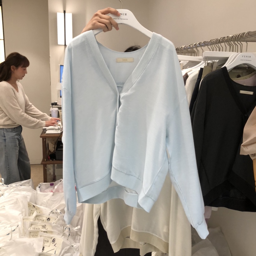 VENIR-a東大門代購女士新款職業時尚推薦休閑針織衫透明VENIR-a針織衫圖色1