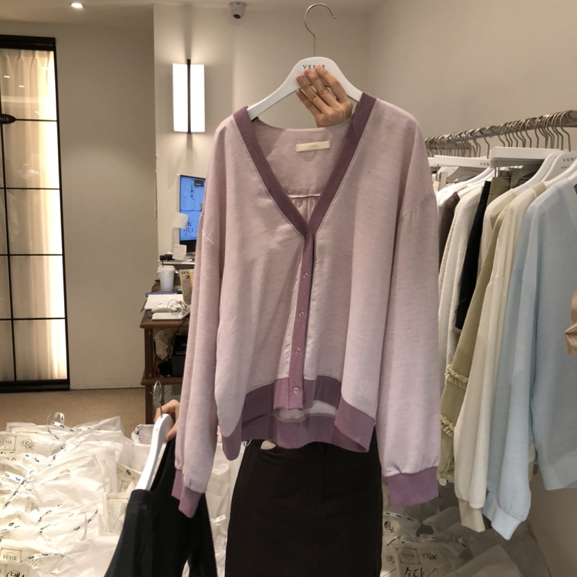 VENIR-a東大門代購女士新款職業時尚推薦休閑針織衫透明VENIR-a針織衫圖色4