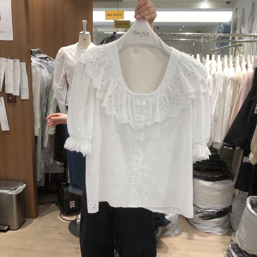 OGI東大門代購女裝新品推薦職業26春夏熱賣時尚襯衫蕾絲衫FLat OGI襯衫/蕾絲衫圖色1