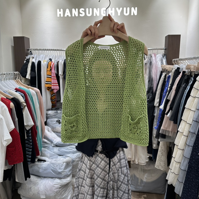 HANSUNGHYUN韓國東大門代購女裝新款26春夏時尚熱賣馬甲花朵HANSUNGHYUN馬甲圖色2