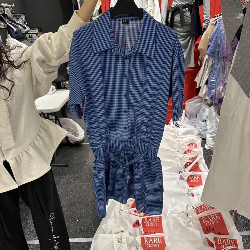 RARE CLOSET東大門實拍女裝新款真品推薦人氣連衣裙格子RARE CLOSET連衣裙圖色1