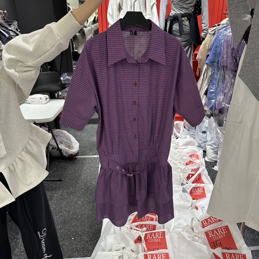 RARE CLOSET東大門實拍女裝新款真品推薦人氣連衣裙格子RARE CLOSET連衣裙圖色2
