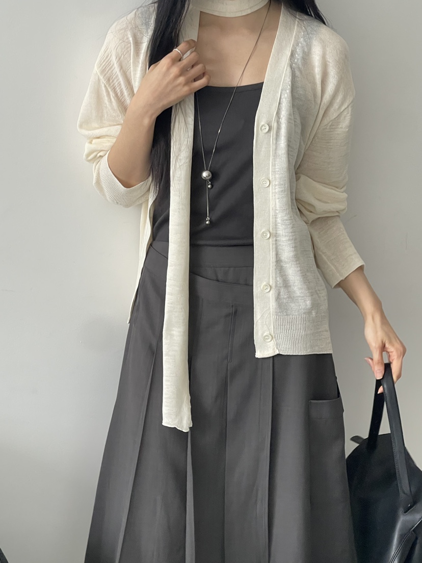 TORRE韓國東大門直郵女士新品時尚針織衫不含內搭含圍巾套裝開衫TORRE針織衫