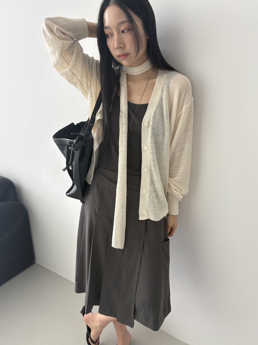 TORRE韓國東大門直郵女士新品時尚針織衫不含內搭含圍巾套裝開衫TORRE針織衫