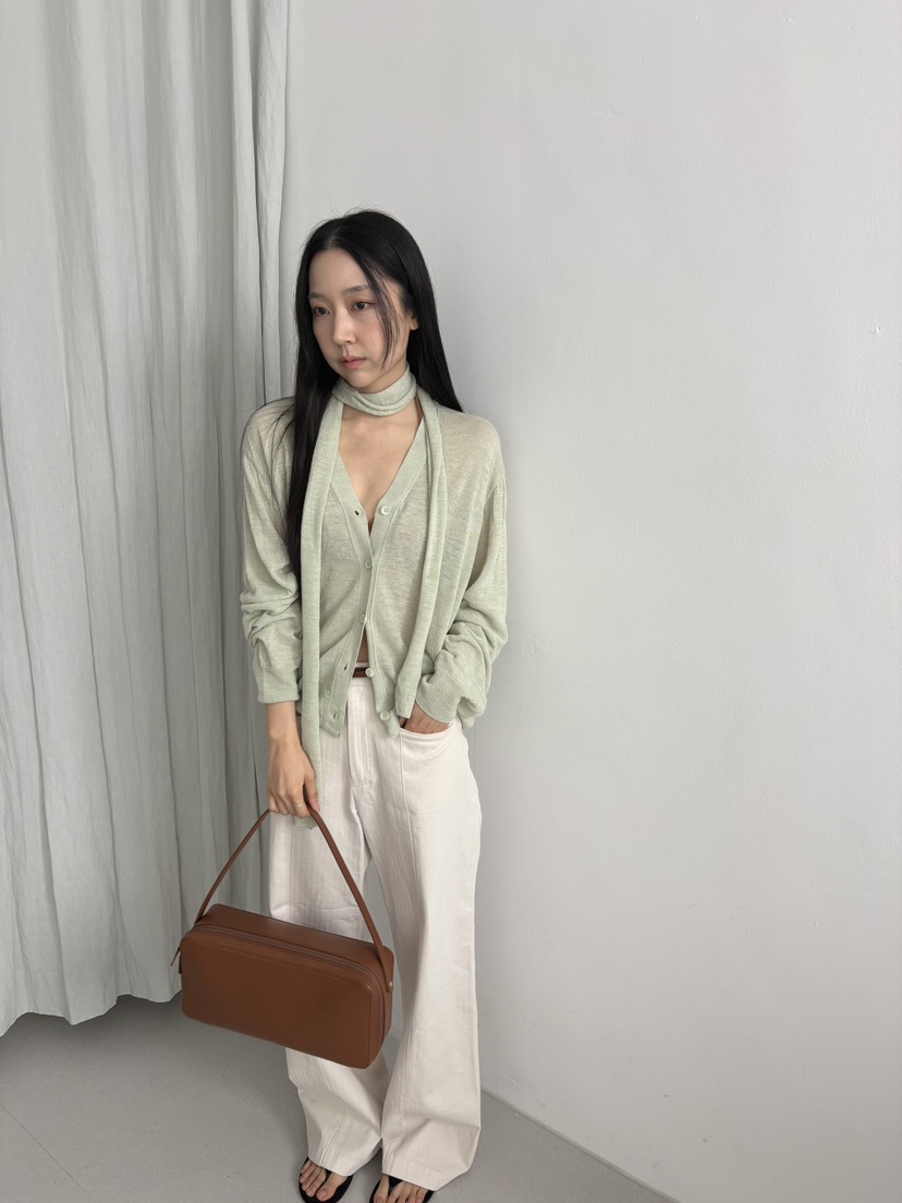 TORRE韓國東大門直郵女士新品時尚針織衫不含內搭含圍巾套裝開衫TORRE針織衫