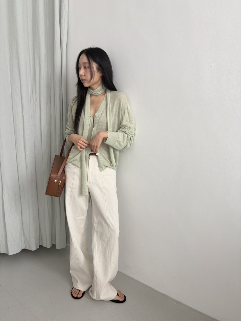 TORRE韓國東大門直郵女士新品時尚針織衫不含內搭含圍巾套裝開衫TORRE針織衫