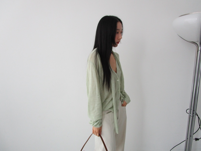 TORRE韓國東大門直郵女士新品時尚針織衫不含內搭含圍巾套裝開衫TORRE針織衫