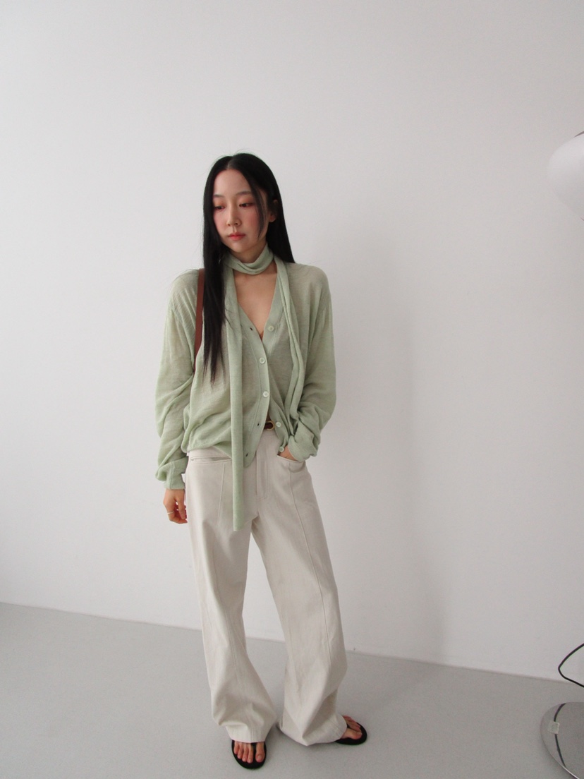 TORRE韓國東大門直郵女士新品時尚針織衫不含內搭含圍巾套裝開衫TORRE針織衫