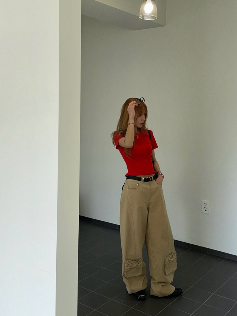 ZEROZERO韓國東大門直郵女士新款人氣休閑褲不含腰帶口袋鏤空ZEROZERO休閑褲