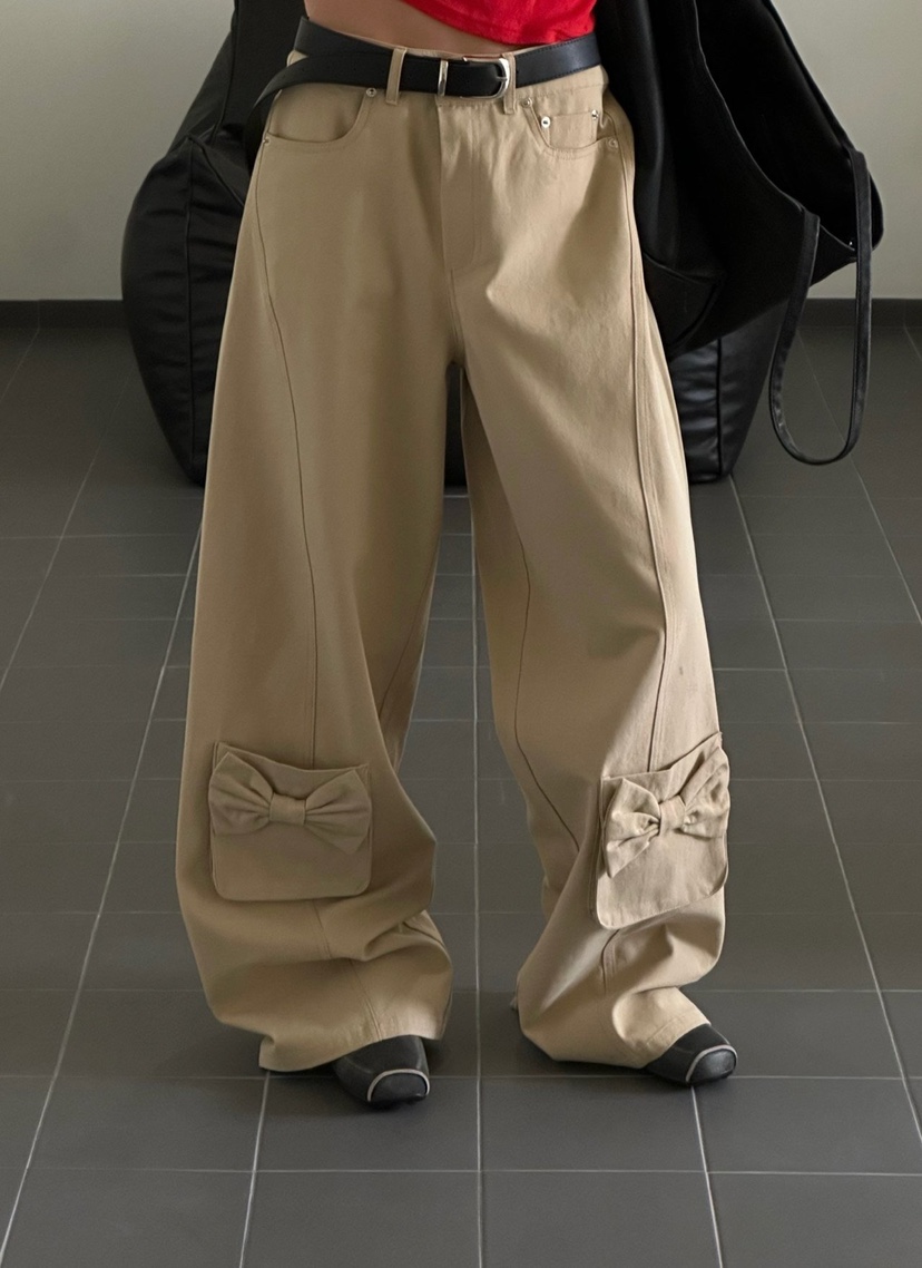 ZEROZERO韓國東大門直郵女士新款人氣休閑褲不含腰帶口袋鏤空ZEROZERO休閑褲圖色1