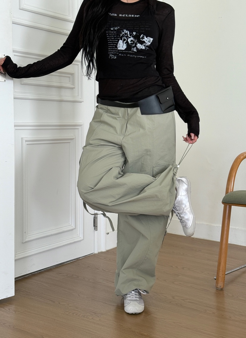 SUGAR CASE韓國代購女士新品熱賣時尚職業推薦休閑褲尼龍SUGAR CASE休閑褲