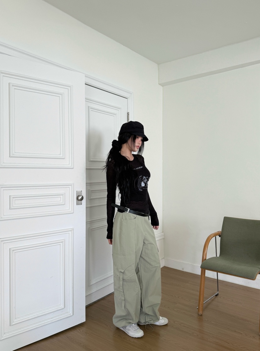 SUGAR CASE韓國代購女士新品熱賣時尚職業推薦休閑褲尼龍SUGAR CASE休閑褲