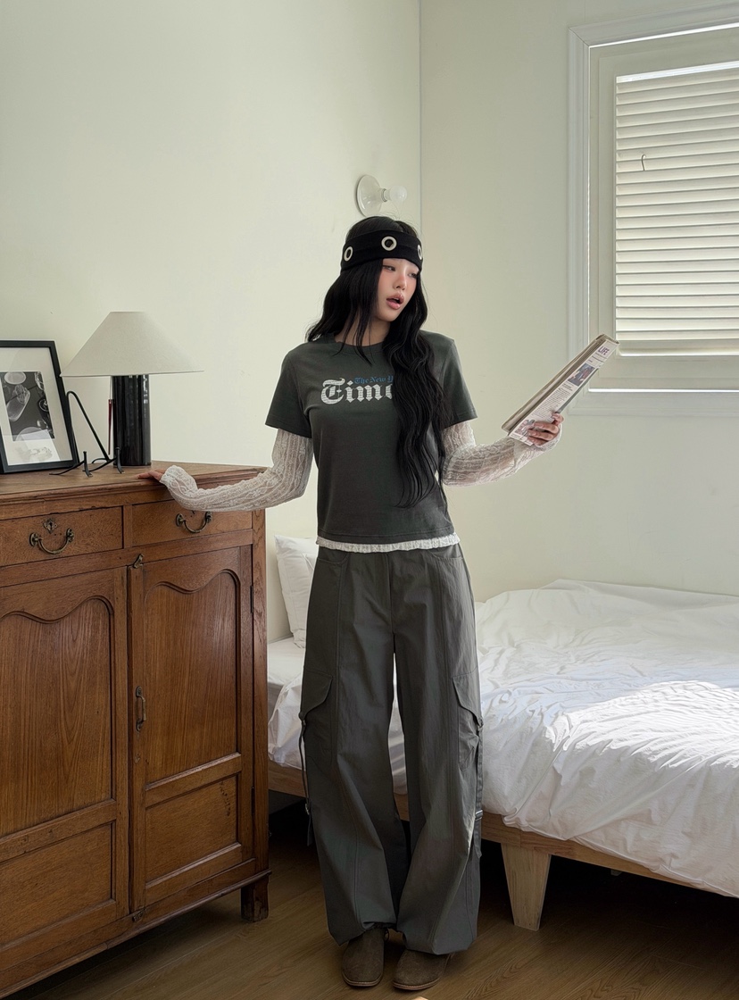 SUGAR CASE韓國代購女士新品熱賣時尚職業推薦休閑褲尼龍SUGAR CASE休閑褲