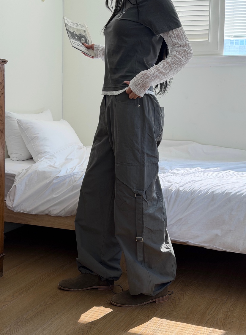 SUGAR CASE韓國代購女士新品熱賣時尚職業推薦休閑褲尼龍SUGAR CASE休閑褲