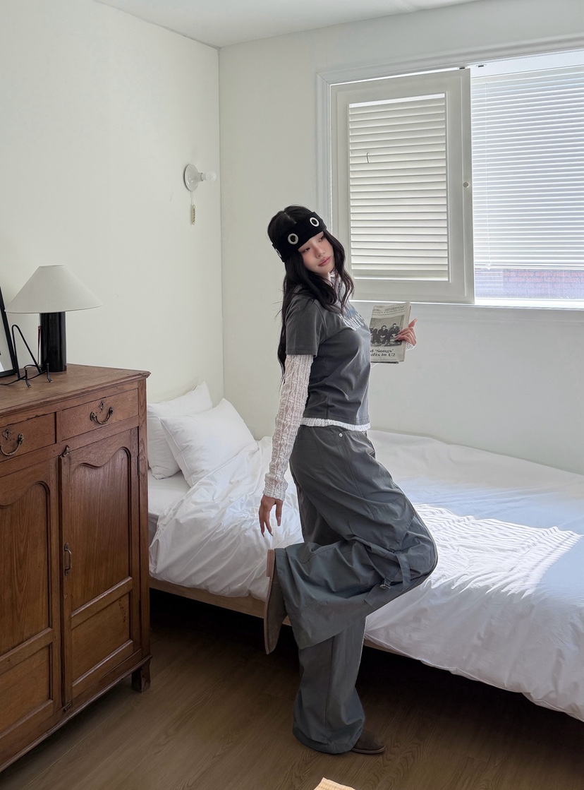 SUGAR CASE韓國代購女士新品熱賣時尚職業推薦休閑褲尼龍SUGAR CASE休閑褲