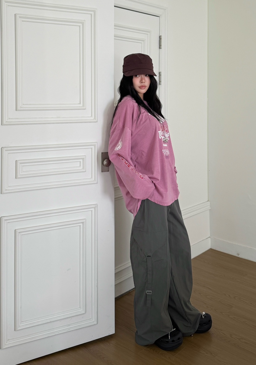 SUGAR CASE韓國代購女士新品熱賣時尚職業推薦休閑褲尼龍SUGAR CASE休閑褲