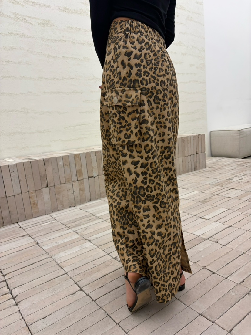 CUCUMBER韓國直郵女裝新品26春夏休閑推薦熱賣時尚長裙豹紋CUCUMBER長裙