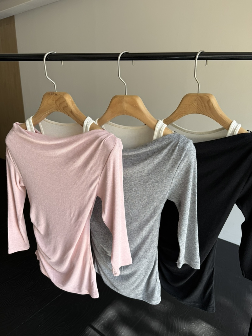 SOLAR韓國代購女士新品人氣推薦26春夏休閑長袖T恤假兩件SOLAR長袖T恤