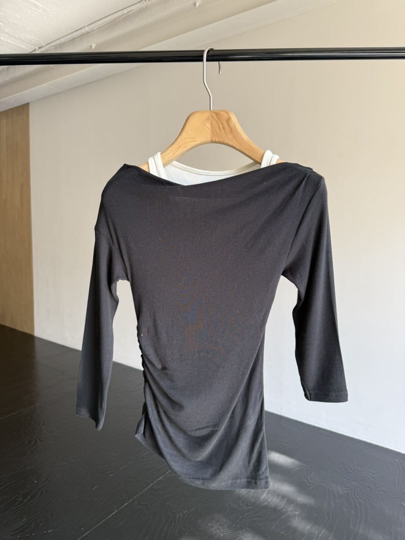 SOLAR韓國代購女士新品人氣推薦26春夏休閑長袖T恤假兩件SOLAR長袖T恤圖色3