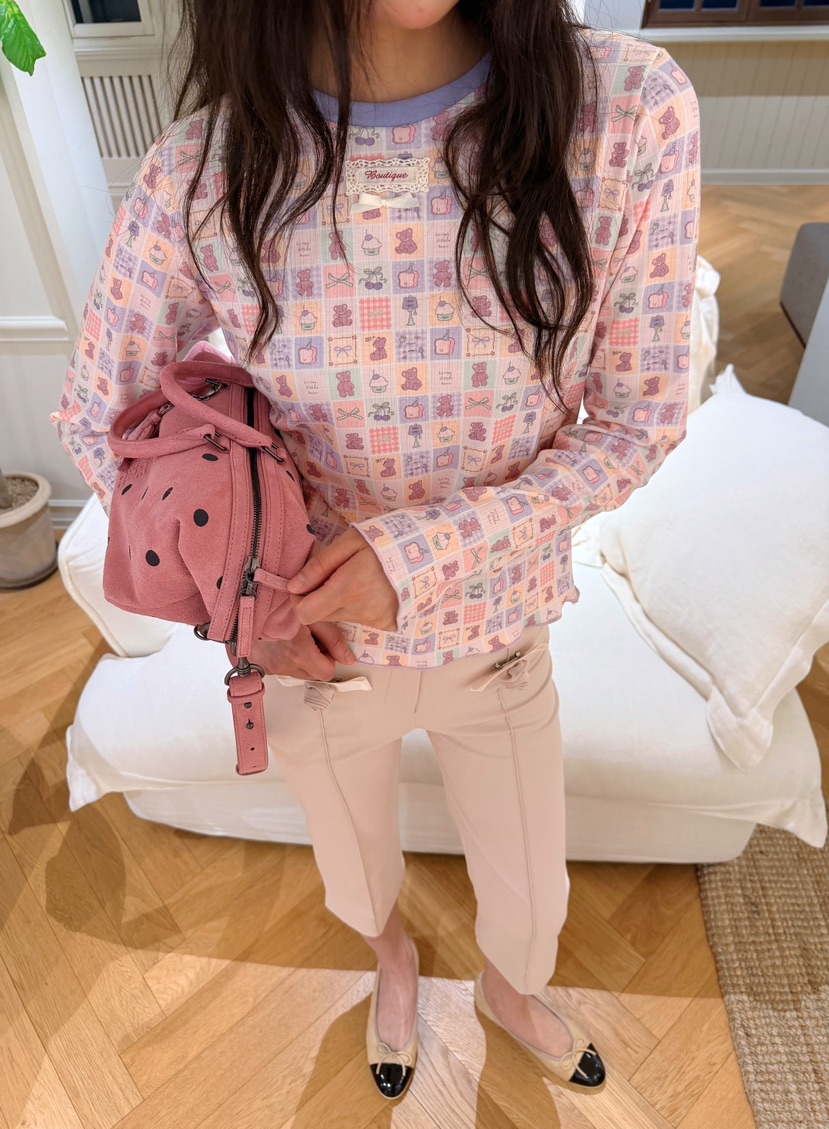 BOUTIQUE-L韓國代購女裝新款人氣熱賣26春夏時尚長袖T恤BOUTIQUE-L長袖T恤