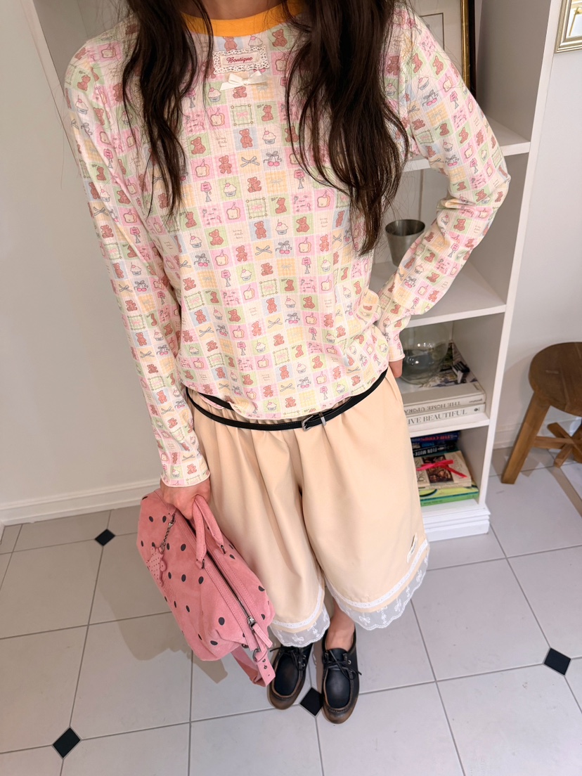 BOUTIQUE-L韓國代購女裝新款人氣熱賣26春夏時尚長袖T恤BOUTIQUE-L長袖T恤