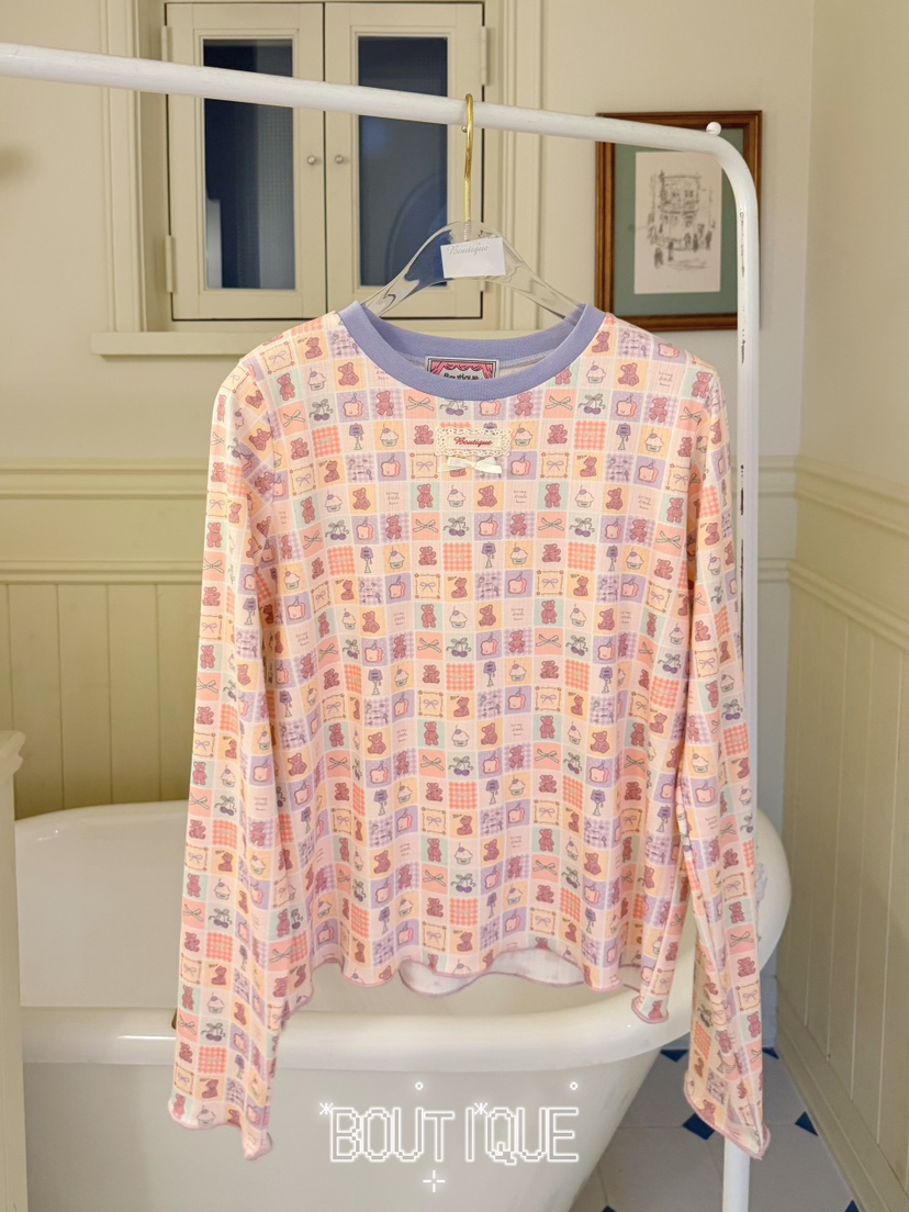 BOUTIQUE-L韓國代購女裝新款人氣熱賣26春夏時尚長袖T恤BOUTIQUE-L長袖T恤圖色1