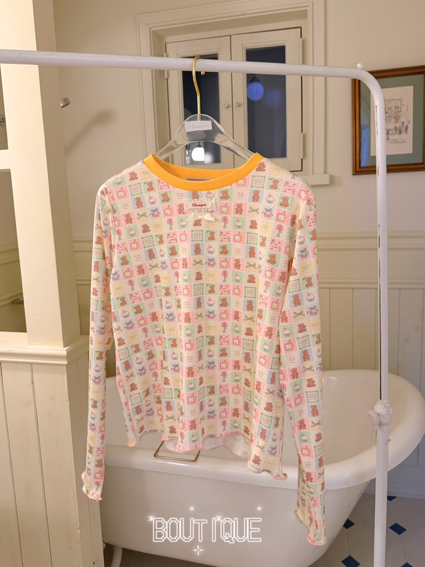 BOUTIQUE-L韓國代購女裝新款人氣熱賣26春夏時尚長袖T恤BOUTIQUE-L長袖T恤圖色3