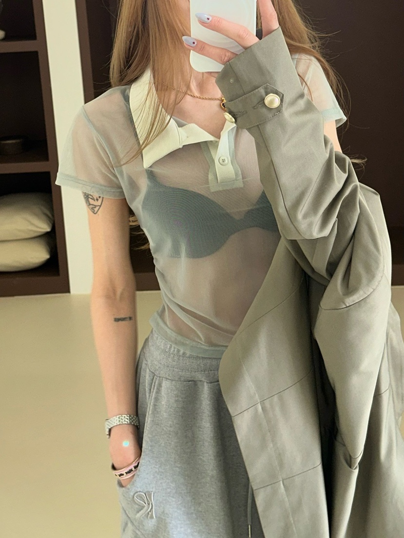 ZEROZERO韓國直郵女裝新品休閑職業熱賣人氣時尚推薦T恤透視ZEROZEROT恤