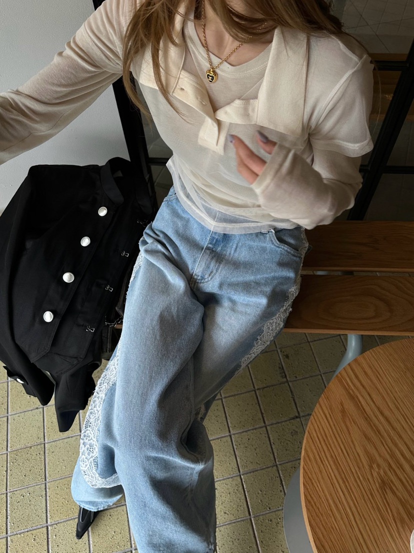 ZEROZERO韓國直郵女裝新品休閑職業熱賣人氣時尚推薦T恤透視ZEROZEROT恤