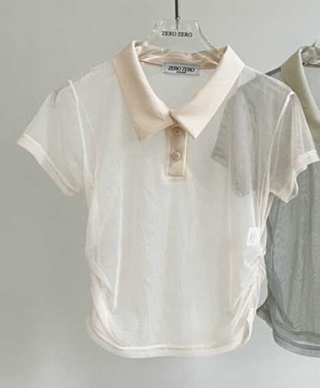 ZEROZERO韓國直郵女裝新品休閑職業熱賣人氣時尚推薦T恤透視ZEROZEROT恤圖色3