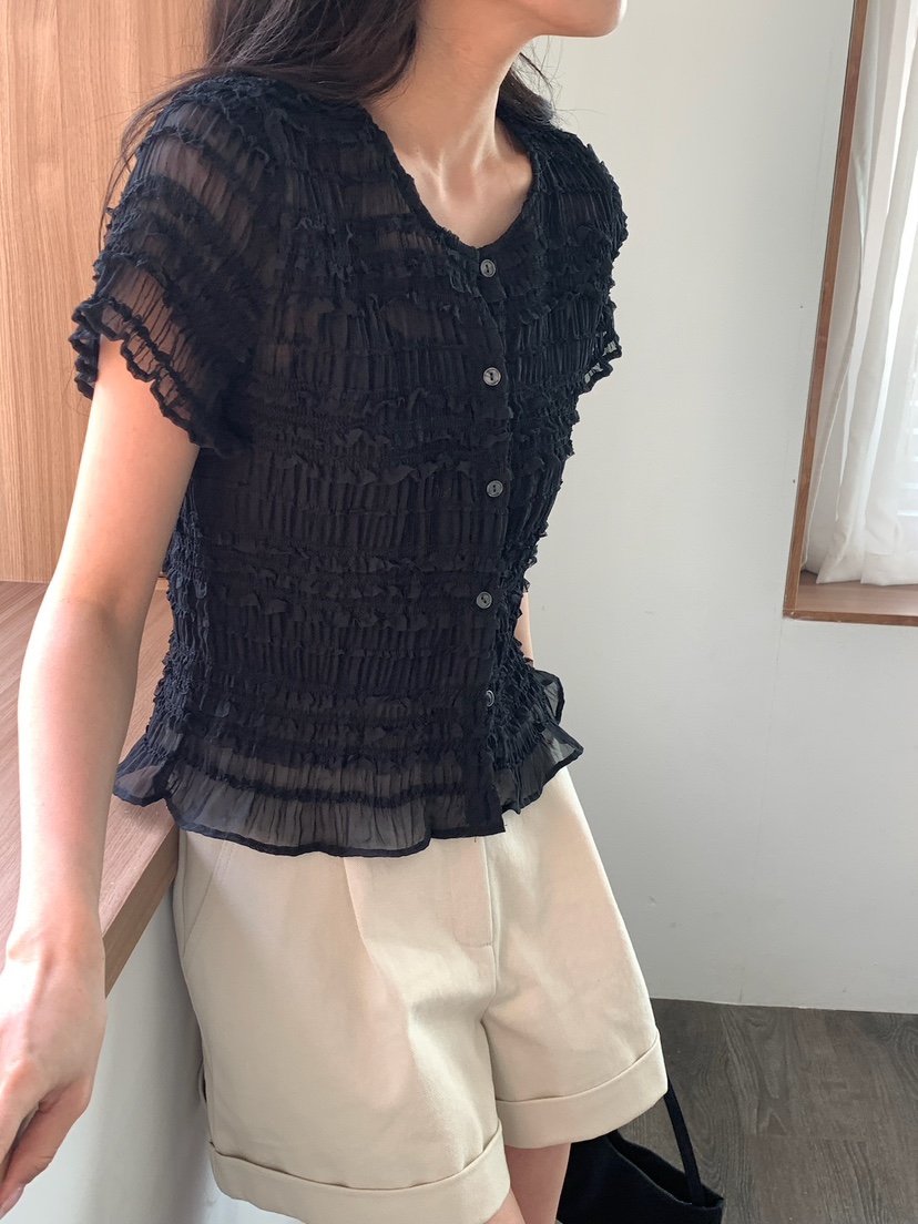 BLEECKER韓國代購女裝新款時尚休閑推薦人氣職業襯衫蕾絲衫BLEECKER襯衫/蕾絲衫