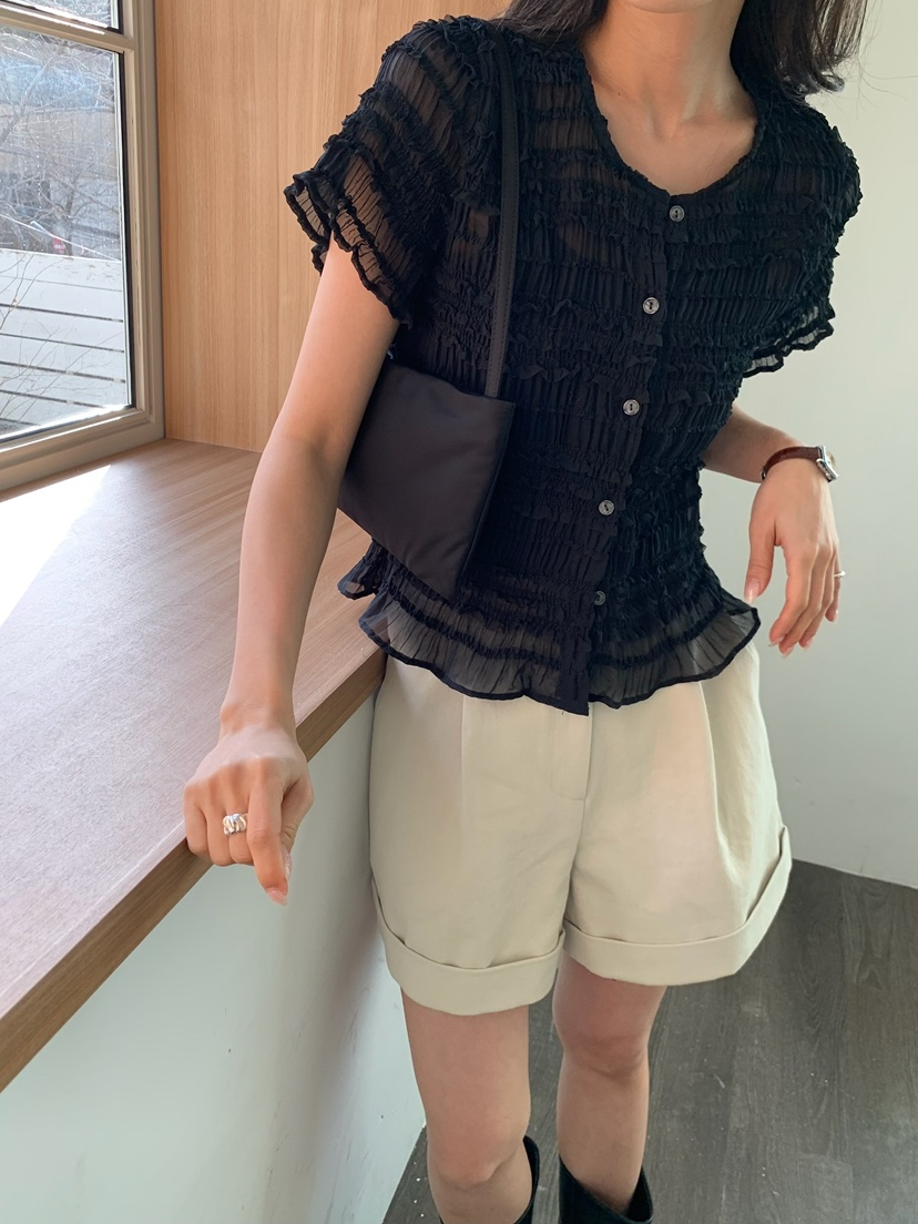 BLEECKER韓國代購女裝新款時尚休閑推薦人氣職業襯衫蕾絲衫BLEECKER襯衫/蕾絲衫