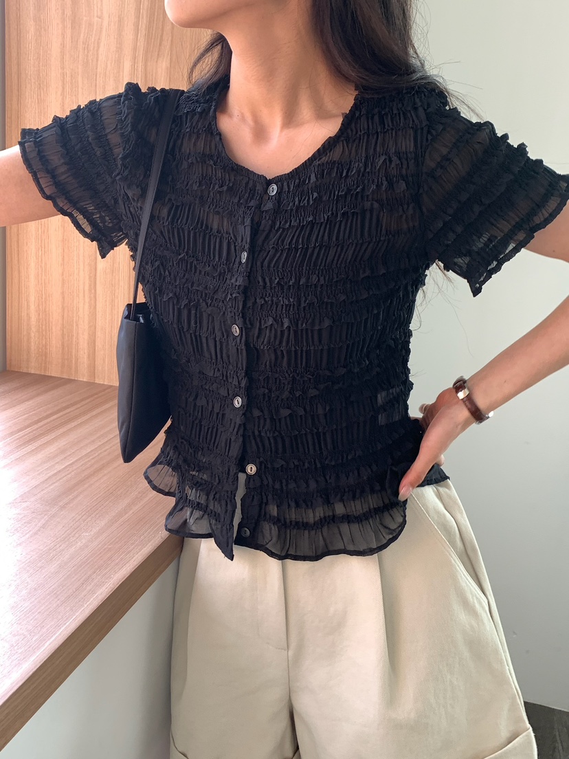 BLEECKER韓國代購女裝新款時尚休閑推薦人氣職業襯衫蕾絲衫BLEECKER襯衫/蕾絲衫