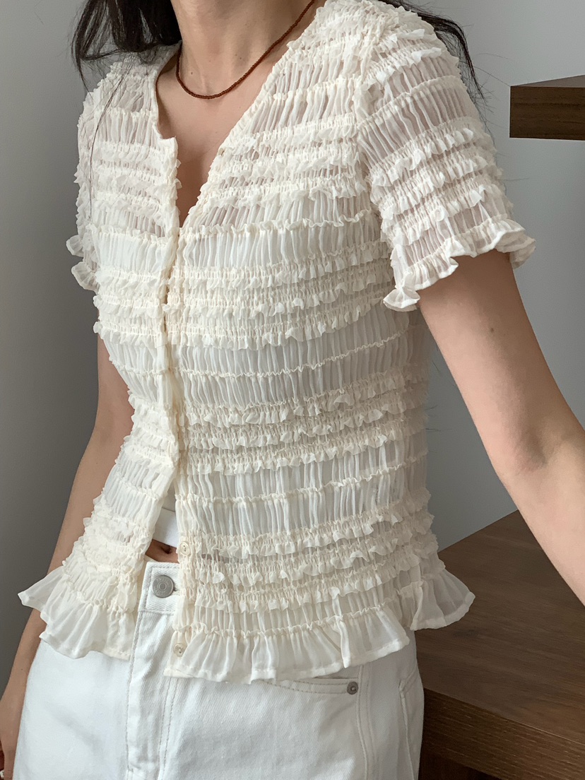 BLEECKER韓國代購女裝新款時尚休閑推薦人氣職業襯衫蕾絲衫BLEECKER襯衫/蕾絲衫