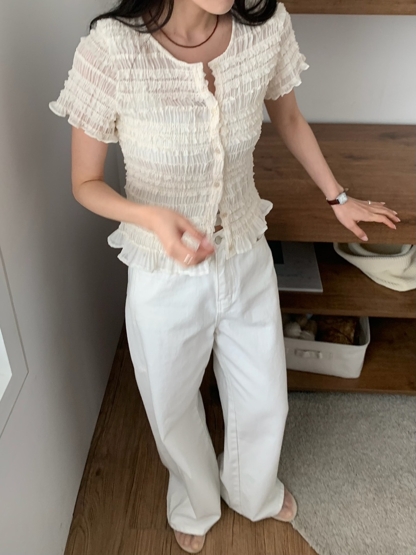 BLEECKER韓國代購女裝新款時尚休閑推薦人氣職業襯衫蕾絲衫BLEECKER襯衫/蕾絲衫