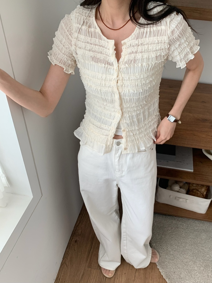 BLEECKER韓國代購女裝新款時尚休閑推薦人氣職業襯衫蕾絲衫BLEECKER襯衫/蕾絲衫