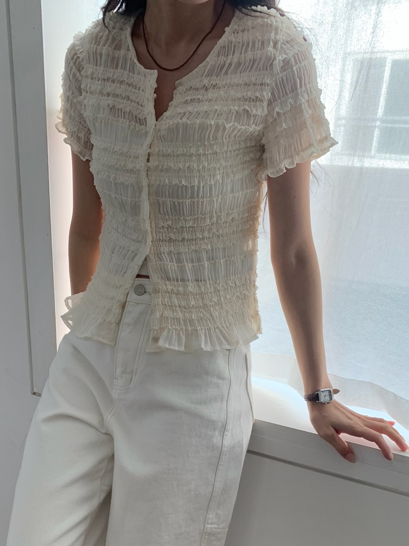 BLEECKER韓國代購女裝新款時尚休閑推薦人氣職業襯衫蕾絲衫BLEECKER襯衫/蕾絲衫