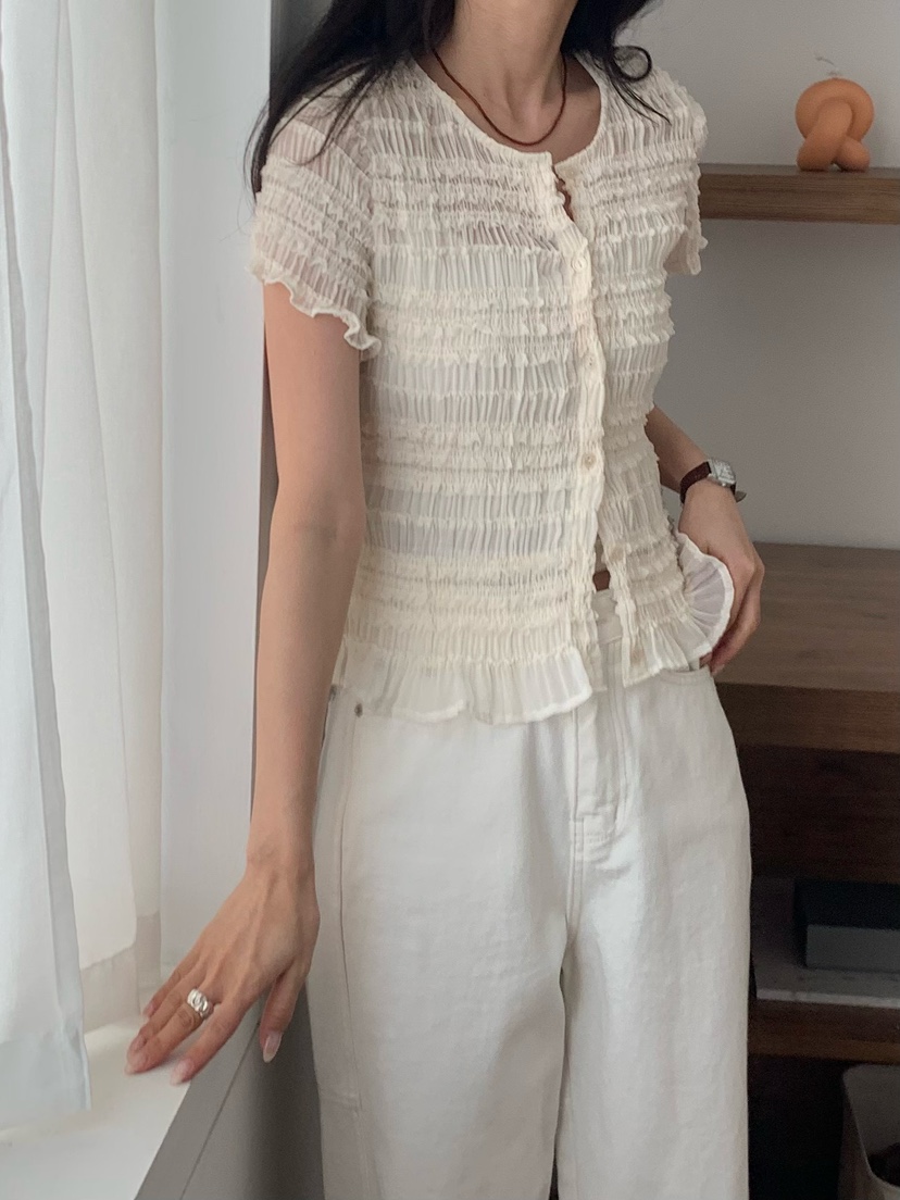 BLEECKER韓國代購女裝新款時尚休閑推薦人氣職業襯衫蕾絲衫BLEECKER襯衫/蕾絲衫