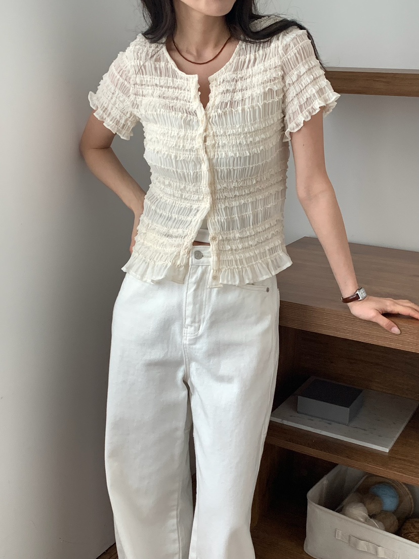 BLEECKER韓國代購女裝新款時尚休閑推薦人氣職業襯衫蕾絲衫BLEECKER襯衫/蕾絲衫