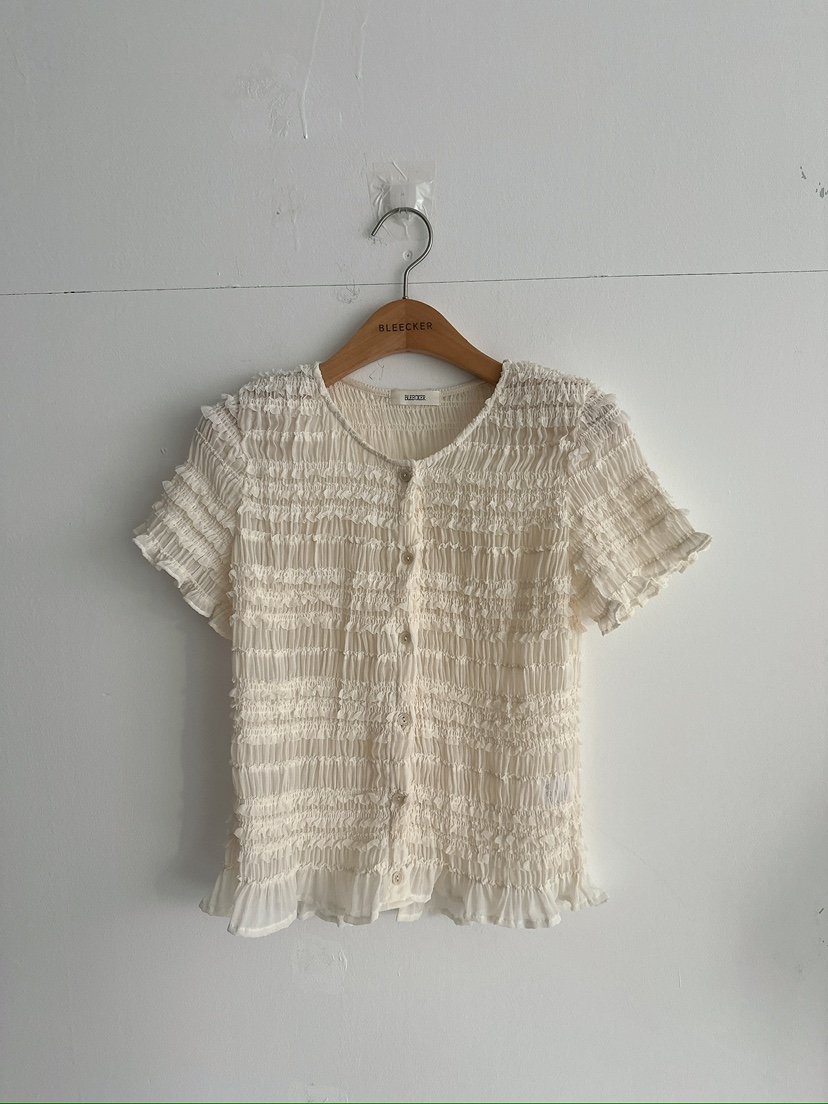 BLEECKER韓國代購女裝新款時尚休閑推薦人氣職業襯衫蕾絲衫BLEECKER襯衫/蕾絲衫圖色1