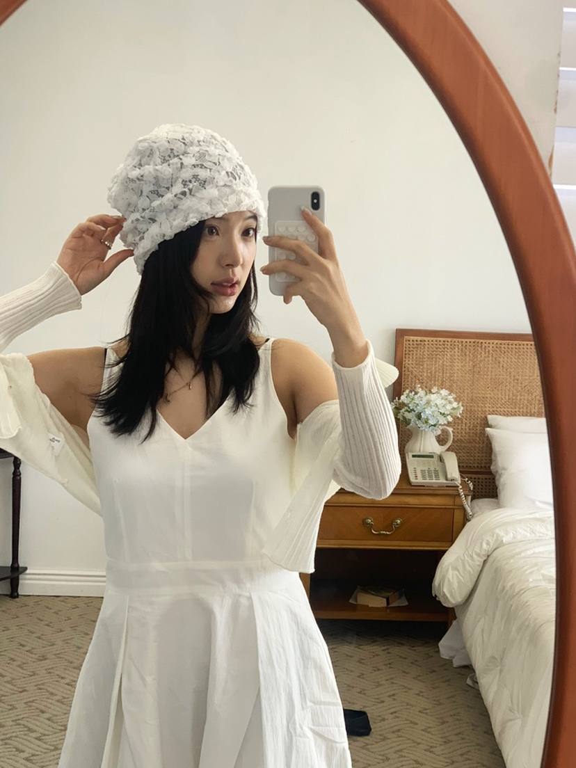 NICEALICE韓國東大門直郵女士新款人氣職業休閑帽子花朵蕾絲NICEALICE帽子