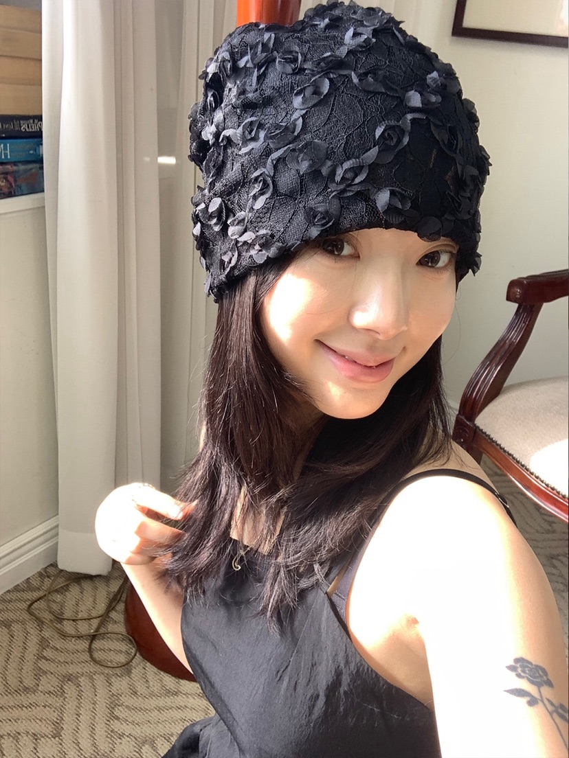 NICEALICE韓國東大門直郵女士新款人氣職業休閑帽子花朵蕾絲NICEALICE帽子圖色2