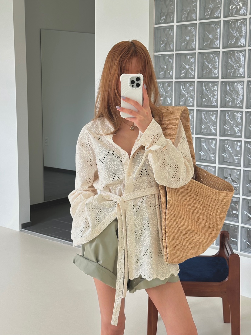 ZEROZERO韓國東大門代購女裝新款休閑熱賣襯衫蕾絲衫腰帶ZEROZERO襯衫/蕾絲衫